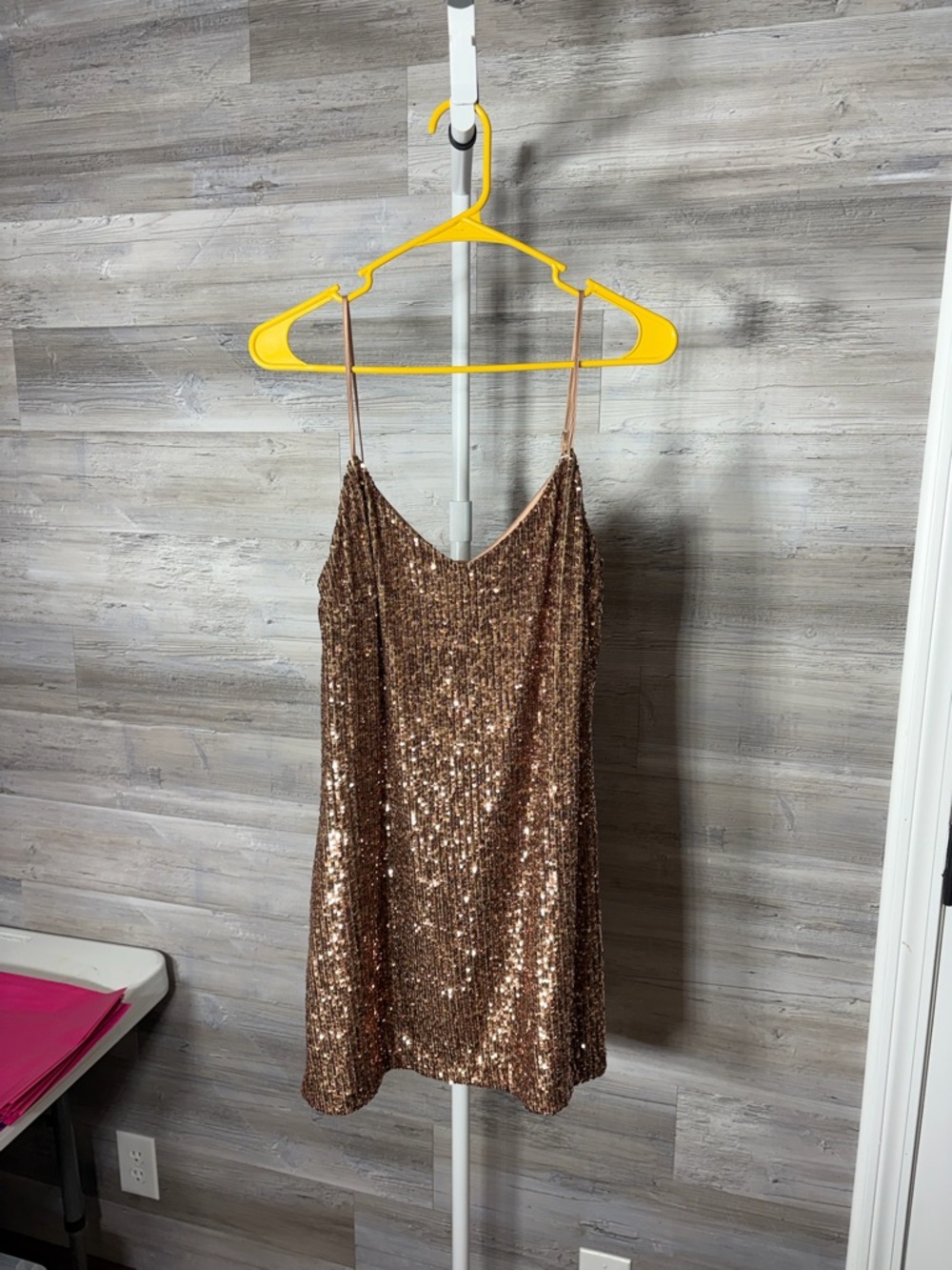 Gianni Bini Rose Gold Sequin Mini Dress 2138